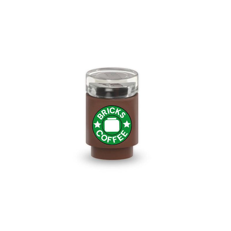 Hot Chocolate "Bricks Coffee" printed on Lego® 1X1 brick - Reddish Brown