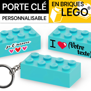 Porte clé en brique Lego® - Medium Azur