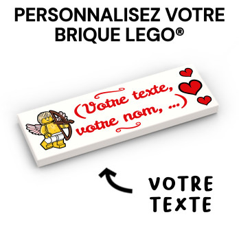 Cupidon à personnaliser - imprimée sur Brique Lego®  2X6 - Blanc