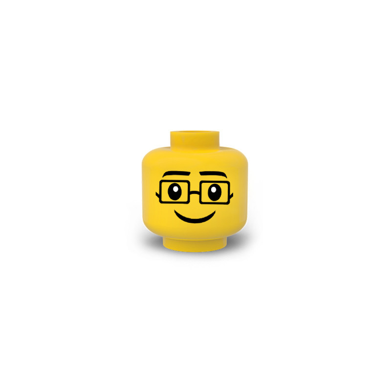 Visage Homme imprimé sur Tête Lego® Jaune