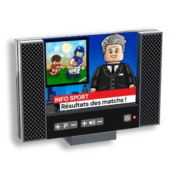 Television - Rugby news flash - Made and printed in Lego® bricks