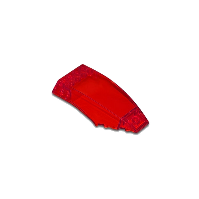 LEGO 6507925 SHELL 6X10X2 W/ BOW, ANGLE - TRANSPARENT RED