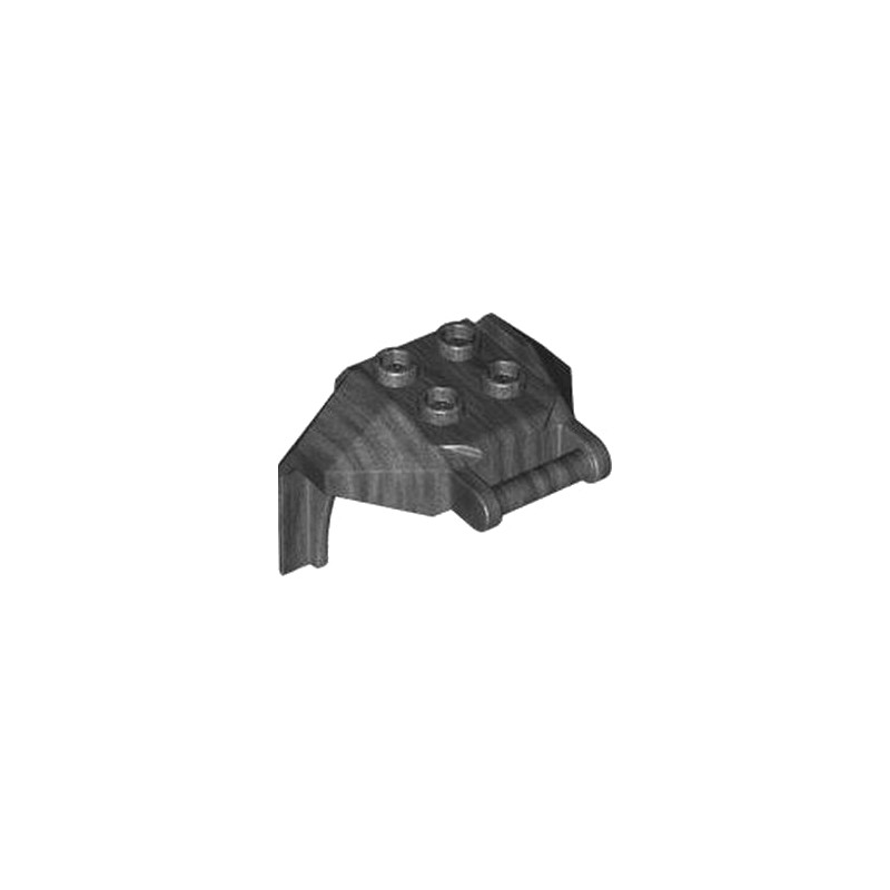LEGO 6466710 DESIGN, BRICK 4X3X3, W/ 3.2 SHAFT - TITANIUM METALIC
