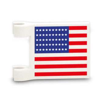Drapeau Américain imprimé sur Brique Lego® 2x2 - Blanc