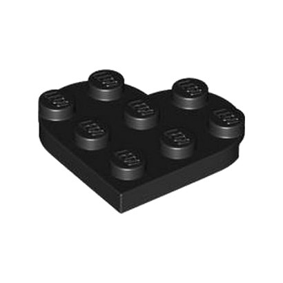 LEGO 6448733 PLATE 3X3, HEART - BLACK