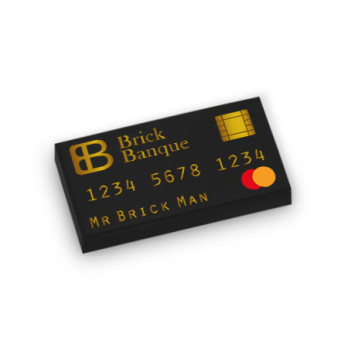 Credit card printed on 1X2 Lego® Brick - Black