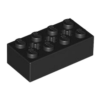 LEGO 6244917 BRICK 2X4 W/ CROSS HOLE - BLACK