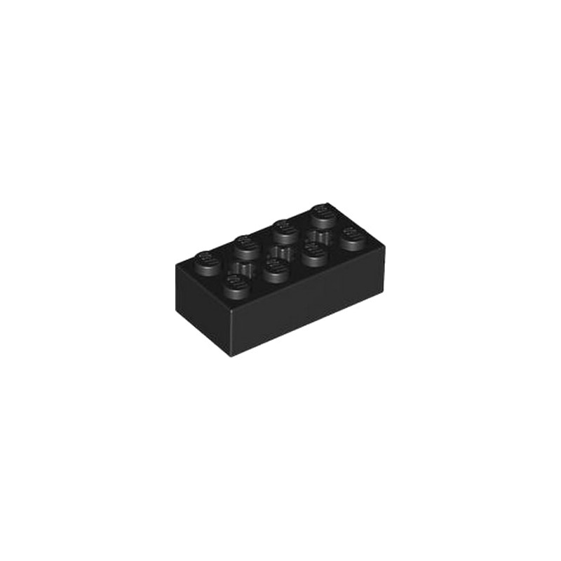 LEGO 6244917 BRICK 2X4 W/ CROSS HOLE - BLACK