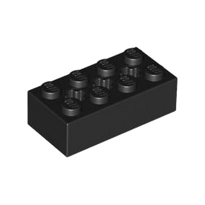 LEGO 6244917 BRIQUE 2X4 W/ CROSS HOLE - NOIR