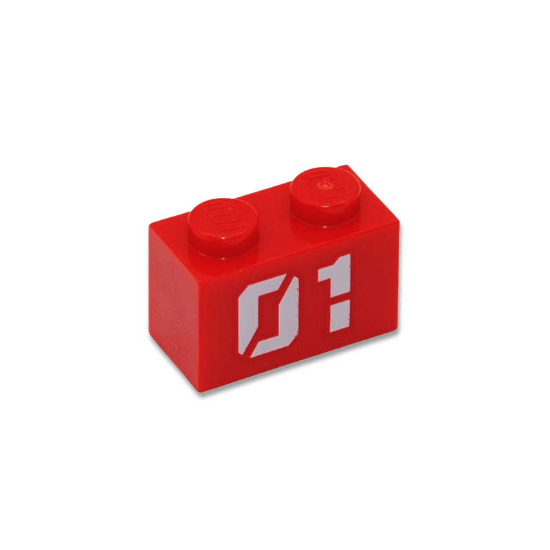 LEGO 6465542 BRICK 1X2 FIREFIGHTER PRINT - RED