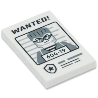 LEGO 6465471 PRINTED WANTED 2X3 - WHITE