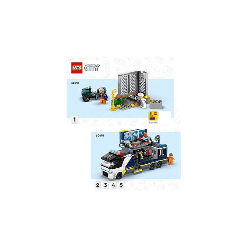 Notice / Instruction Lego® City - Le laboratoire de police scientifique mobile - 60418