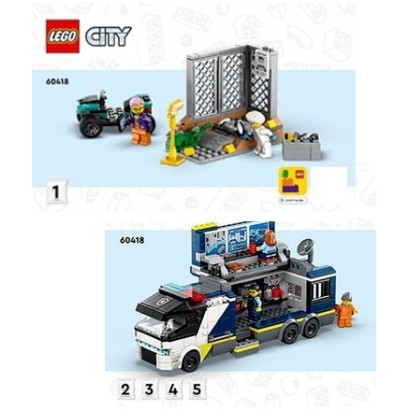 Notice / Instruction Lego® City - Le laboratoire de police scientifique mobile - 60418