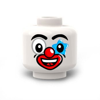 Face Makeup Clown Man printed on white Lego® Head