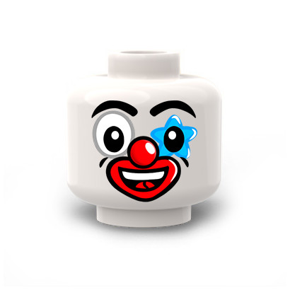 Face Makeup Clown Man printed on white Lego® Head
