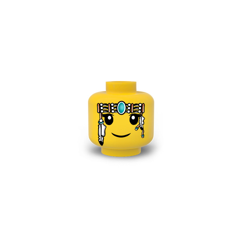 Face Makeup Indian printed on Yellow Lego® Head