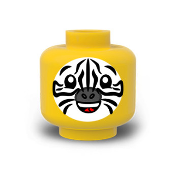 Face Makeup Zebra printed on Yellow Lego® Head