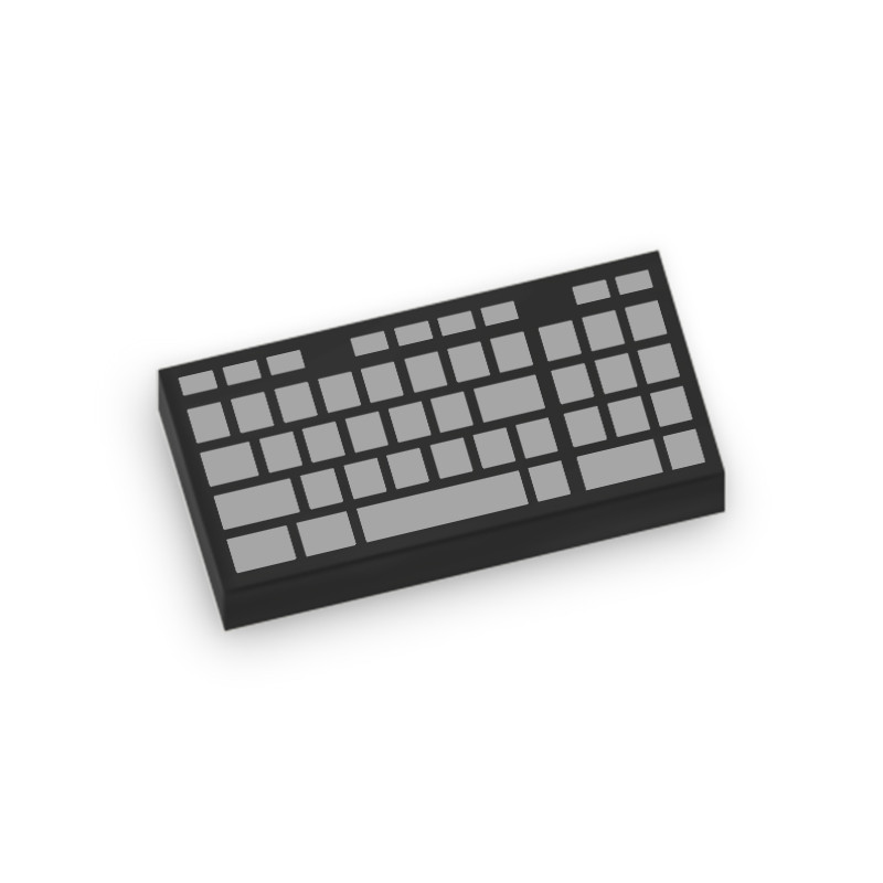 Computer keyboard printed on Lego® Brick 1X2 - Black