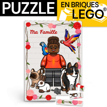 Avatar Family Portrait Puzzle 104x156 mm to personalize by UV printing on Lego® Brick