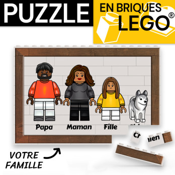 Puzzle Portrait de famille Avatar 144x98mm à personnaliser par impression UV sur Brique Lego®