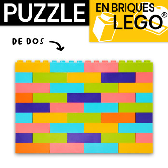 Puzzle multicolore 128x88mm à personnaliser par impression UV sur Brique Lego®