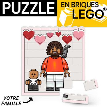 Avatar Family Portrait Puzzle 80x88mm to personalize by UV printing on Lego® Brick