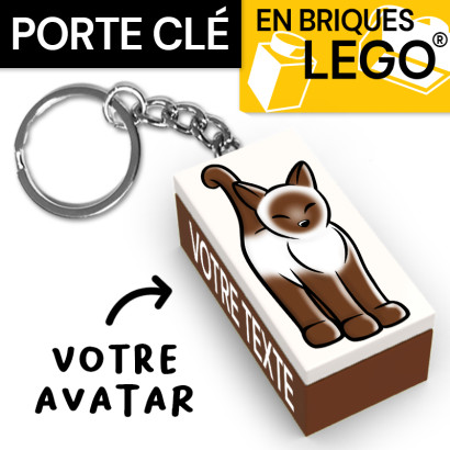 Personalized Avatar key ring in Lego® brick - Reddish Brown