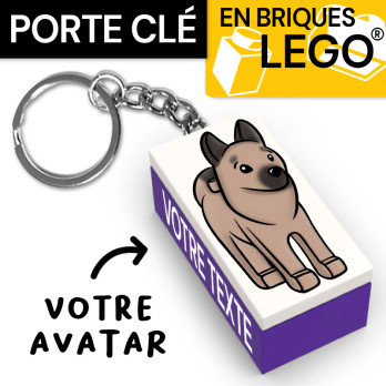 Personalized Avatar key ring in Lego® brick - Medium Lilac