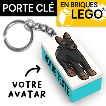 Personalized Avatar key ring in Lego® brick - Medium Azure