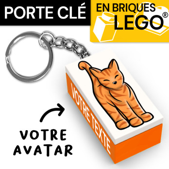 Personalized Avatar key ring in Lego® brick - Orange