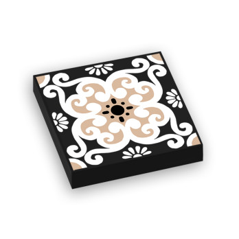 Cement tile printed on Lego® 2X2 Tile - Black