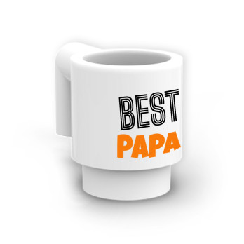 Mug printed 'Best papa' on Lego® mug - White