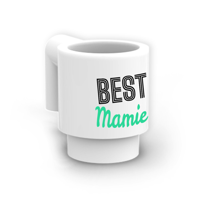 Mug printed 'Best Mamie' on Lego® mug - White
