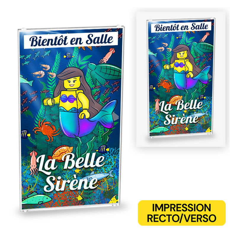 Affiche de Film "La Belle Sirène" imprimée sur Vitre Lego® 1X4X6