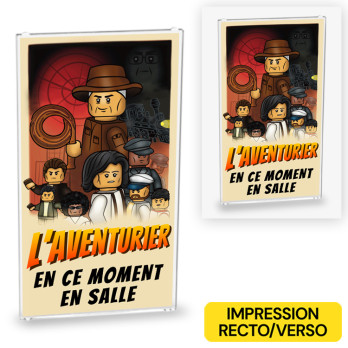 Affiche de Cinéma "L'AVENTURIER" imprimée sur Vitre Lego® 1X4X6 - Transparent