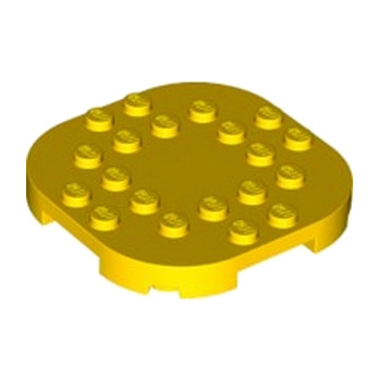 LEGO 6314191 PLATE, 6X6X2/3 CIRCLE W/ REDUCED KNOBS - YELLOW