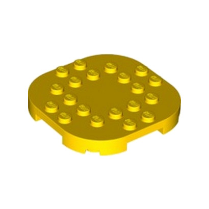 LEGO 6314191 PLATE, 6X6X2/3 CIRCLE W/ REDUCED KNOBS - YELLOW