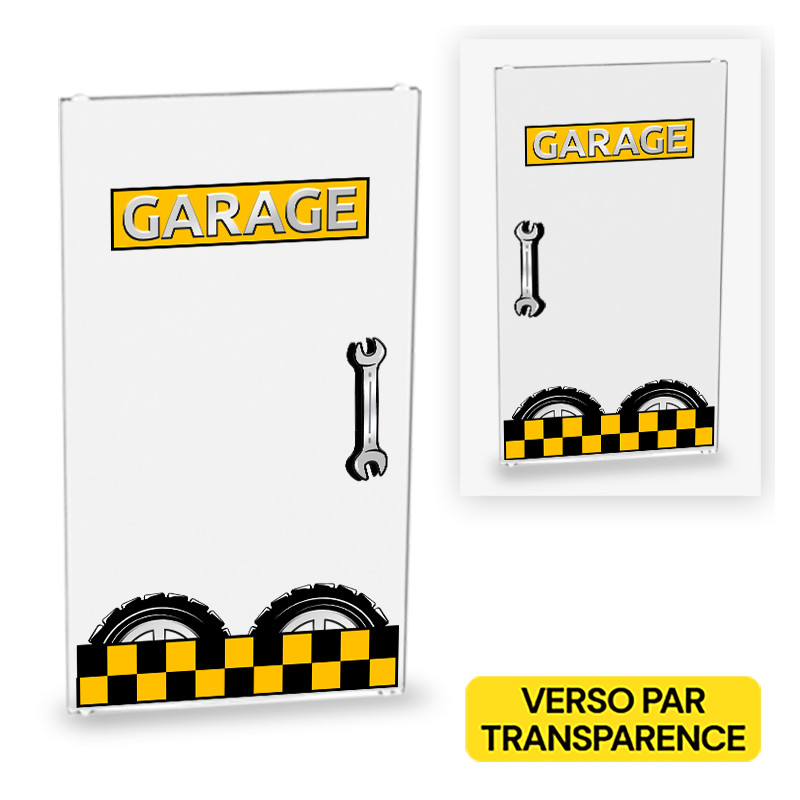 Porte "Garage" imprimée sur vitre Lego® 1x4x6