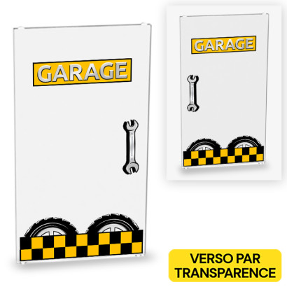 Porte "Garage" imprimée sur vitre Lego® 1x4x6