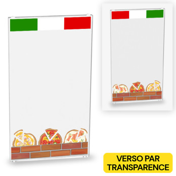Vitrine Pizzeria imprimée sur Vitre Lego® 1X4X6 - Transparent