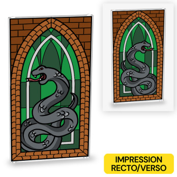 Snake stained glass printed recto/verso on glass Lego® 1x4x6
