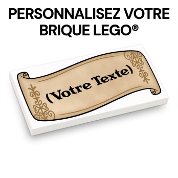 Parchment to personalize - printed on Lego® Brick 2X4 - White