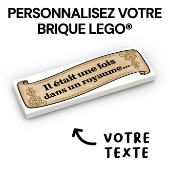 Parchment to personalize - printed on Lego® Brick 2X6 - White
