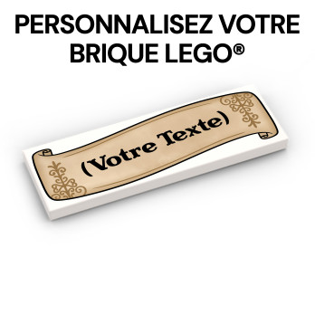 Parchment to personalize - printed on Lego® Brick 2X6 - White