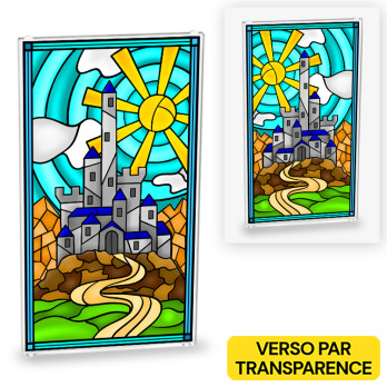 Stained Glass Window Castle Pattern printed on Lego® Window 1x4x6
