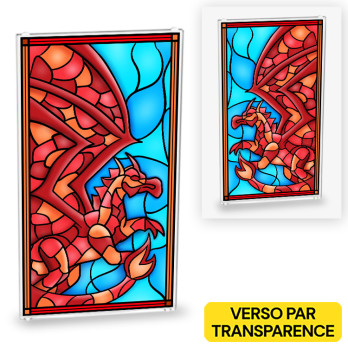 Stained Glass Dragon Pattern printed on Lego® Window 1x4x6