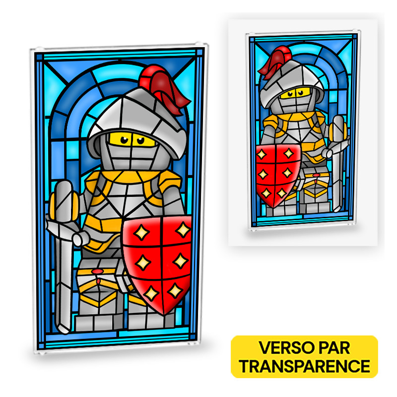 Stained Glass Window Knight Pattern printed on Lego® Window 1x4x6