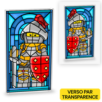 Stained Glass Window Knight Pattern printed on Lego® Window 1x4x6