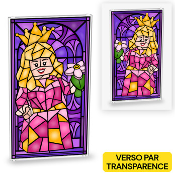 Stained Glass Window Princess Pattern printed on Lego® Window 1x4x6