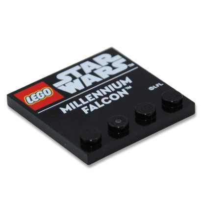 LEGO® 6484084 PLATE 4X4 PRINTED "Millennium Falcon" - BLACK